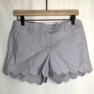 NWT✨J. Crew | Lavender Linen Scalloped 4” Shorts